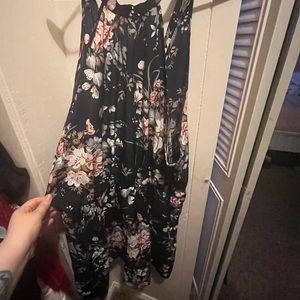 Floral navy blue halter neck romper size 3x